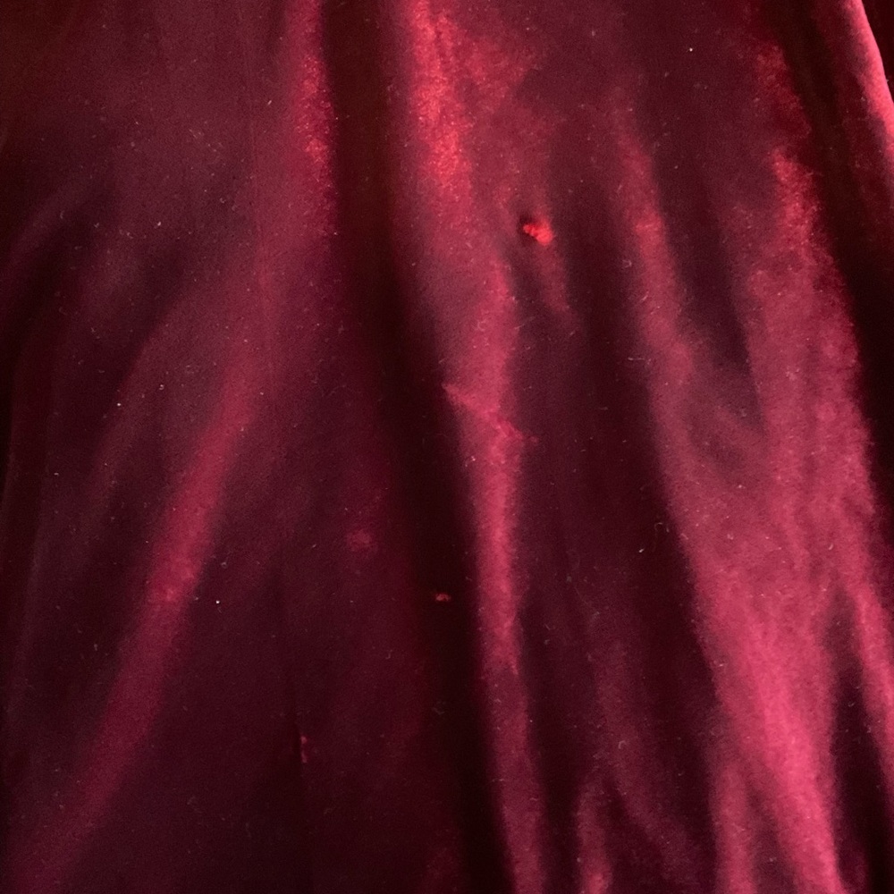Unique Vintage Burgundy Red Velvet Delores Dress - Size 1X/16 - Picture 10 of 11